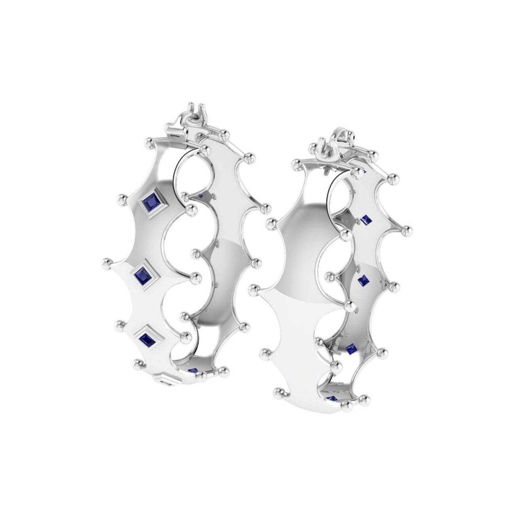 Excelsior Ice Blue Large Earrings